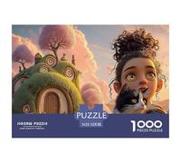Sinoshow_24085_a_Girl_with_Curly_Hair_Holding_Her_Black_and_whi_8487d20c-075f-47bb-978d-07974d7016ec_2 1000 Piezas Rompecabezas Estimulante Y Educativo Juego De Rompecabezas, Im