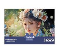 Sinoshow_24085_a_Girl_with_Flowers_in_Her_Hair_Wearing_Blue_and_833d83b3-4151-49bb-92cf-e6a3f387d43f_3 1000 Piezas Rompecabezas Difícil, Desafiante, Casi Imposible Rompecabezas, Juego Familiar Anti-E
