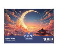 Sinoshow_24085_a_Golden_Yellow_Moon_is_Floating_Above_The_Cloud_a9084df9-a772-4625-98cf-02ed83f9bdb6_4 1000 Piezas Rompecabezas Estimulante Y Educativo Rompecabezas, Juego Familiar Anti-Estrés, Jugue