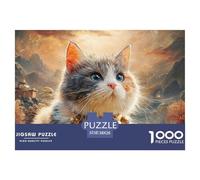 Sinoshow_24085_a_Gray_and_White_Cat_with_Blue_Eyes_Wearing_a_co_6304e13c-92b5-4218-ada6-3c948807d0d0_2 1000 Piezas Rompecabezas Estimulante Y Educativo Juego De Rompecabezas, Juego Familiar Anti-Estr
