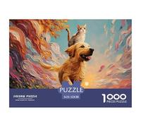 Sinoshow_24085_a_Happy_Smiling_Cat_Riding_on_The_Back_of_a_Gold_98b9e5b5-a89d-410b-967c-db534e253402_4 1000 Piezas Rompecabezas Divertido Y Estimulante Juego De Rompecabezas, Juego Familiar Anti-Estr