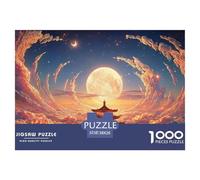 Sinoshow_24085_a_Large_Orange_Moon_in_The_Sky_Surrounded_by_cre_61b48082-d670-44a9-9b68-433e80e943d4_1 1000 Piezas Rompecabezas Difícil, Desafiante, Casi Imposible Juego De Rompecabezas, Juego Famili