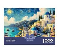 Sinoshow_24085_a_Lively_Painting_of_Santorini_with_White_buildi_5efcb028-5b59-4da9-b695-6d9c5aa89134_1 1000 Piezas Rompecabezas Estimulante Y Educativo Rompecabezas, Juego Familiar Anti-Estrés, Jugue