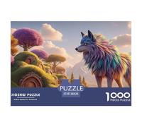 Sinoshow_24085_a_Majestic_Wolf_with_Fur_That_Sparkles_in_rainbo_92481819-b955-41f3-ad5c-6602a5eadaa1_2 1000 Piezas Rompecabezas Estimulante Y Educativo Rompecabezas, Juego Familiar Anti-Estrés, Regal