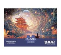 Sinoshow_24085_a_Man_Rowing_in_The_Middle_of_Lotus_Leaves_surre_6f7d3e47-b352-4250-a58b-fba3f9e4682b_1 1000 Piezas Rompecabezas Estimulante Y Educativo Rompecabezas, Juguetes Educativos Únicos Y Esti