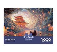 Sinoshow_24085_a_Man_Rowing_in_The_Middle_of_Lotus_Leaves_surre_6f7d3e47-b352-4250-a58b-fba3f9e4682b_1 1000 Piezas Rompecabezas Estimulante Y Educativo Rompecabezas, Juguetes Educativos Únicos Y Esti