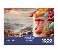 Sinoshow_24085_a_Monkey_with_Colorful_Clouds_on_Its_Head_Yellow_a4248772-b169-4118-a0e1-8510468804bb_4 1000 Piezas Jigsaw Puzzle Difícil, Desafiante, Casi Imposible Juego De Rompecabezas, Juego Famil