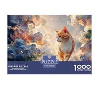 Sinoshow_24085_a_Red_Cat_is_Stepping_on_The_Clouds_with_Golden__3252a9a3-a550-442f-9781-8a745563f3e0_3 1000 Piezas Rompecabezas Estimulante Y Educativo Rompecabezas, Juego Familiar Anti-Estrés, Jugue