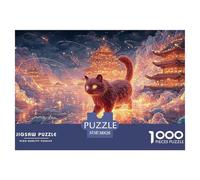 Sinoshow_24085_a_Red_Cat_with_Glowing_Eyes_Standing_on_Ice_and__0b257849-5b6e-4259-b45c-09fe00ac8fc1_2 1000 Piezas Rompecabezas Estimulante Y Educativo Rompecabezas, Juego Familiar Anti-Estrés, Jugue