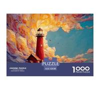 Sinoshow_24085_a_Red_Lighthouse_with_a_White_Roof_in_The_Style__e3fb9a07-9d2b-404e-93ff-b8ab7fb83d4b_1 1000 Piezas Jigsaw Puzzle Difícil, Desafiante, Casi Imposible Rompecabezas, Co