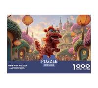 Sinoshow_24085_a_Red_Lion_Dance_Jumping_and_Spinning_in_The_Air_b8b99099-9d1a-4bb6-9b06-8b9082ecfa64_2 1000 Piezas Rompecabezas Estimulante Y Educativo Rompecabezas, Juego Familiar Anti-Estrés, Jugue