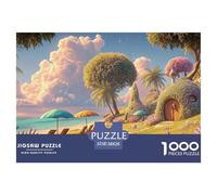 Sinoshow_24085_a_Sunny_Beach_Scene_with_Palm_Trees_Flowers_and__7e839259-aa55-4086-9443-a40d01e56983_2 1000 Piezas Rompecabezas Estimulante Y Educativo Juego De Rompecabezas, Im