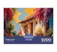 Sinoshow_24085_a_Sunny_Day_in_The_Village_with_Pots_of_Flowers__107b14b6-f239-4089-a1bd-3d4ce5037960_4 1000 Piezas Jigsaw Puzzle Difícil, Desafiante, Casi Imposible Rompecabezas, Juego Familiar Anti-
