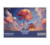 Sinoshow_24085_a_Vibrant_Painting_of_Pink_Lotus_Flowers_and_gre_13d16ea0-3e07-466d-93a1-34dad0b1ca79_2 1000 Piezas Rompecabezas Difícil, Desafiante, Casi Imposible Rompecabezas, Juego Familiar Anti-E
