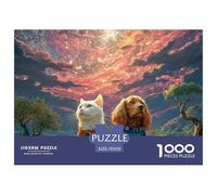 Sinoshow_24085_a_White_Cat_and_a_Brown_Spaniel_Dog._The_Orange__3a78521e-3f76-42d5-bd66-6a56cd42bb9b_3 1000 Piezas Rompecabezas Difícil, Desafiante, Casi Imposible Rompecabezas, Juguetes Educativos Ú