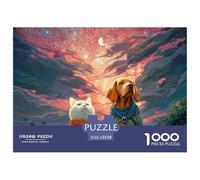 Sinoshow_24085_a_White_Cat_and_a_Brown_Spaniel_Dog._The_Orange__3a78521e-3f76-42d5-bd66-6a56cd42bb9b_4 1000 Piezas Rompecabezas Estimulante Y Educativo Rompecabezas, Juego Familiar Anti-Estrés, Regal