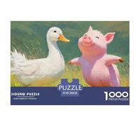 Sinoshow_24085_a_White_Duck_and_a_Pink_Pig_Dancing_in_The_Grass_06b76e8f-ee60-42ad-9394-e84f5082c0a8_3 1000 Piezas Rompecabezas Estimulante Y Educativo Juego De Rompecabezas, Im