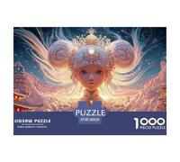 Sinoshow_24085_a_White-Haired_Blue-Eyed_Girl_Wearing_White_and__70c53648-5dc3-45db-82ab-6cd544333f54_4 1000 Piezas Rompecabezas Estimulante Y Educativo Rompecabezas, Juego Familiar Anti-Estrés, Regal