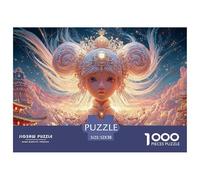 Sinoshow_24085_a_White-Haired_Blue-Eyed_Girl_Wearing_White_and__70c53648-5dc3-45db-82ab-6cd544333f54_4 1000 Piezas Rompecabezas Difícil, Desafiante, Casi Imposible Juego De Rompecabezas, Regalo De Na