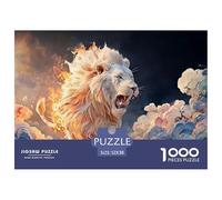 Sinoshow_24085_a_White_Lion_with_Fire_Coming_out_of_Its_Mouth_a_b8513e09-d5ba-4eba-880f-db9ea95788ab_3 1000 Piezas Jigsaw Puzzle Difícil, Desafiante, Casi Imposible Rompecabezas, Juguetes Educativos