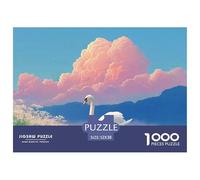 Sinoshow_24085_a_White_Swan_Floats_on_The_Water_The_Blue_Sky_is_fb676c84-5fba-4bbb-b5cc-cf82f170362f_2 1000 Piezas Rompecabezas Estimulante Y Educativo Juego De Rompecabezas, Im