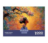 Sinoshow_24085_a_Woman_with_Flowers_in_Her_Hair_Stands_Under_TH_5c15b1c7-d813-444d-bc80-4f6d784f9161_2 1000 Piezas Jigsaw Puzzle Difícil, Desafiante, Casi Imposible Rompecabezas, Juego Familiar Anti-