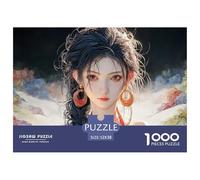 Sinoshow_24085_a_Young_Woman_with_Long_Black_Hair_Wearing_a_Red_4ae3ed6e-1bf8-451b-94bd-1cc37e382904_1 1000 Piezas Rompecabezas Divertido Y Estimulante Rompecabezas, Imágenes Vi