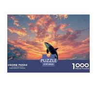 Sinoshow_24085_an_Orca_Breaching_out_of_The_Water_in_Antarctica_5320622a-8223-41ca-8370-ee8b247eaf10_4 1000 Piezas Rompecabezas Estimulante Y Educativo Rompecabezas, Juego Familiar Anti-Estrés, Jugue