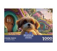 Sinoshow_24085_Colorful_Painting_of_a_Cute_shih_tzu_Puppy_in_TH_35106c3d-6920-4433-864d-bdeeb09d8271_1 1000 Piezas Rompecabezas Difícil, Desafiante, Casi Imposible Rompecabezas, Juego Familiar Anti-E