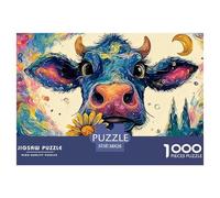 Sinoshow_24085_Cute_Cow_Holding_a_Daisy_in_The_Style_of_colorfu_c21fc56b-b769-463f-b813-a49f24095596_4 1000 Piezas Rompecabezas Estimulante Y Educativo Juego De Rompecabezas, Juego Familiar Anti-Estr