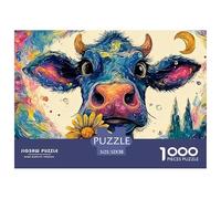 Sinoshow_24085_Cute_Cow_Holding_a_Daisy_in_The_Style_of_colorfu_c21fc56b-b769-463f-b813-a49f24095596_4 1000 Piezas Rompecabezas Estimulante Y Educativo Juego De Rompecabezas, Juguetes Educativos Únic