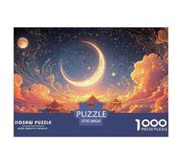 Sinoshow_24085_Full_Moon_with_Crescent_in_The_Sky_Above_Clouds__288fe611-29d0-4c91-893b-7cd85deba4b1_4 1000 Piezas Rompecabezas Difícil, Desafiante, Casi Imposible Rompecabezas, Juguetes Educativos Ú