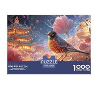 Sinoshow_24085_Gouache_Illustration_of_an_American_Robin_perche_cdfb2b6d-fbc8-4006-88bb-7d9748e0c329_1 1000 Piezas Rompecabezas Difícil, Desafiante, Casi Imposible Juego De Rompecabezas, Regalo De Na