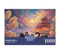 Sinoshow_24085_Oil_Painting_of_Black_Swans_Swimming_in_The_Lake_56017e3a-8978-4979-8d99-c828fe948df6_3 1000 Piezas Rompecabezas Difícil, Desafiante, Casi Imposible Juego De Rompecabezas, Regalo De Na