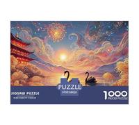 Sinoshow_24085_Oil_Painting_of_Black_Swans_Swimming_in_The_Lake_56017e3a-8978-4979-8d99-c828fe948df6_4 1000 Piezas Rompecabezas Estimulante Y Educativo Juego De Rompecabezas, Juguetes Educativos Únic