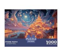 Sinoshow_24085_Painting_of_The_Danube_River_in_Budapest_at_Nigh_adb5d208-8660-49be-87ba-7c367b400815_1 1000 Piezas Rompecabezas Difícil, Desafiante, Casi Imposible Juego De Rompecabezas, Juguetes Edu