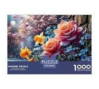 Sinoshow_24085_Pink_Roses_Yellow_Daffodils_and_Blue_Forget-me-n_b443445c-6c73-4bba-b91a-548ed5f55e7e_2 (1) 1000 Piezas Rompecabezas Estimulante Y Educativo Rompecabezas, Juego Familiar Anti-Estrés, J