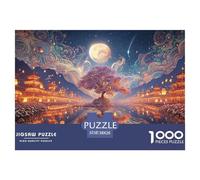 Sinoshow_24085_The_Purple_Moon_Hangs_High_in_The_Sky_and_There__c68ab4d6-135f-4002-89b9-77829573fec4_2 1000 Piezas Rompecabezas Estimulante Y Educativo Rompecabezas, Juguetes Educativos Únicos Y Esti