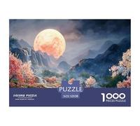 Sinoshow_24085_The_Red_Moon_Hangs_in_The_Sky_Surrounded_by_Pink_71ab5b6e-0b99-4608-a999-5ece93ebe447_3 1000 Piezas Jigsaw Puzzle Difícil, Desafiante, Casi Imposible Juego De Rompecabezas, Juego Famil