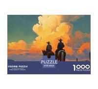 Sinoshow_24085_Two_Cowboys_on_Horseback_Looking_at_The_Sunset_i_d388ceb6-1038-4650-bb1a-c9aa6f166e6c_3 1000 Piezas Rompecabezas Difícil, Desafiante, Casi Imposible Rompecabezas, Juego Familiar Anti-E