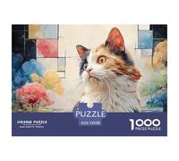 Sinoshow_24085_Vector_Drawing_of_a_Cute_Cat_on_a_Background_wit_749b8d6c-7dcc-435d-acdb-fb5ceeb3bb37_4 1000 Piezas Jigsaw Puzzle Difícil, Desafiante, Casi Imposible Rompecabezas, Co