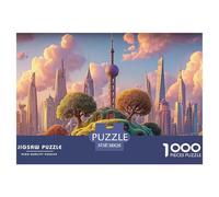 Sinoshow_24085_Vector_Illustration_of_The_Shanghai_City_Skyline_6d5057d6-b481-4279-9d13-57c8d08b3474_1 1000 Piezas Rompecabezas Difícil, Desafiante, Casi Imposible Rompecabezas, Juego Familiar Anti-E