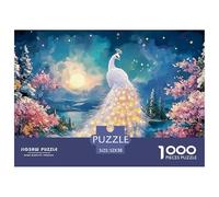 Sinoshow_24085_White_Snowflakes_Falling_on_The_White_Peacock_SP_8f041372-a4f0-4a13-9cac-0f6a0fc4d831_1 1000 Piezas Jigsaw Puzzle Difícil, Desafiante, Casi Imposible Juego De Rompecabezas, Regalo De N