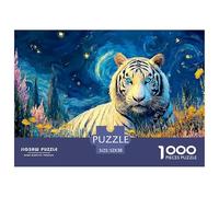 Sinoshow_24085_White_Tiger_Full-Body_Portrait_Black_Background__72135e5e-e9a3-49c2-a533-c92ac34ae905_4 1000 Piezas Jigsaw Puzzle Difícil, Desafiante, Casi Imposible Rompecabezas, Juego Familiar Anti-