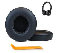 SINOWO Almohadillas de repuesto para auriculares inalámbricos Beats Solo 2 y Solo 3, Solo2 Solo3 con espuma viscoelástica de aislamiento de ruido, piel de proteína suave (negro)