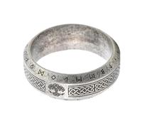 Sinoyp Anillo de runa vikinga para hombre - Anillo nórdico del árbol de la vida Yggdrasil con nudo, runas de Futhark anciano, joyería nórdica de acero inoxidable (8)