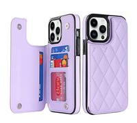 SINQERISHT Funda para Apple iPhone 13 Pro Max, funda premium de poliuretano con tapa, tarjetero, con función atril y cierre magnético (morado)