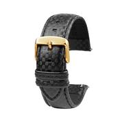 SinSed Correa De Cuero Para Reloj De Fibra De Carbono, 18Mm, 20Mm, 21Mm, 22Mm, 23Mm, 24Mm, Para Hombres Y Mujeres, Pasador de oro negro, 22mm