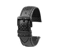 SinSed Correa De Cuero Para Reloj De Fibra De Carbono, 18Mm, 20Mm, 21Mm, 22Mm, 23Mm, 24Mm, Para Hombres Y Mujeres, Alfiler negro, 20mm