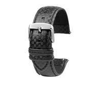 SinSed Correa De Cuero Para Reloj De Fibra De Carbono, 18Mm, 20Mm, 21Mm, 22Mm, 23Mm, 24Mm, Para Hombres Y Mujeres, Alfiler de plata, 18mm